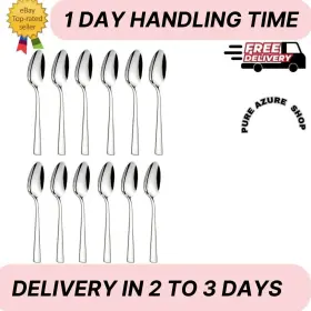 Branded 313024919945 Set Of 12 Tea Spoons - Genuine Stainless Steel