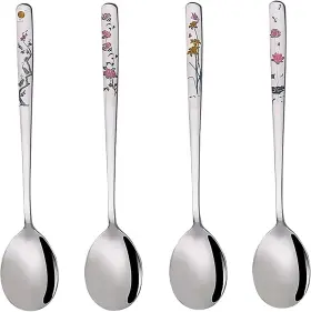 Branded 313101579512 Korean Soup Spoons 18/8 Stainless Steel Long Handle 8 Inch Tablespoon Asian Me