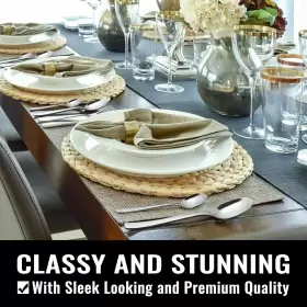 B0byyjt Branded 48 Pcs Silverware Set For 8 Stainless Steel Flatware Cutlery Utensil Kitchen New #3