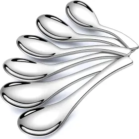 Cj-113 Branded01 Soup Spoons 6 Pieces Stainless Steel Korean Asian 6.3 Inch