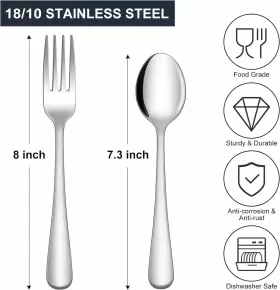 H24sp-428 Branded01 24-piece Forks And Spoons Silverware Set Food Grade Stainless Steel Flatware Cu #2