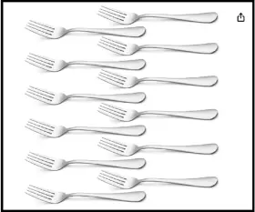 Briout 705353856143 Heavy Duty Dinner Forks 18/0 Stainless Steel Salad Table Fork Set Of 12 Flatware