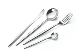Br-gtm26 Bruntmor Modern Adaline Silverware Royal Cutlery Set By Mirror Polish 16 Pcs