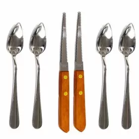 Budays Mart 841437105537 Four 4 Grapefruit Spoons And 2 Knives Stainless Steel Serrated