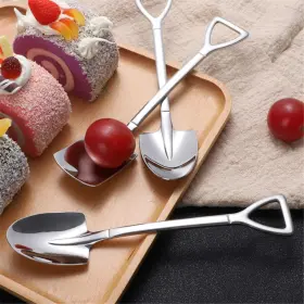 Bulckrew 941228706142 6pcs Stainless Steel Flatware Teaspoon Ice Cream Spoon Dessert Spoons Tablespoon