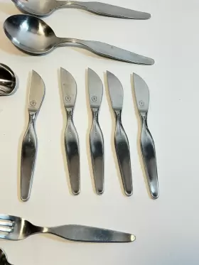 2723 C. Hugo Pott Vintage Rare Solingen Germany Spoons Forks Knives Serving Mcm #3