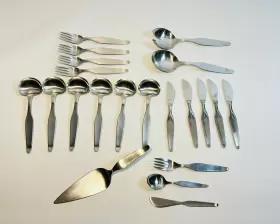 2723 C. Hugo Pott Vintage Rare Solingen Germany Spoons Forks Knives Serving Mcm