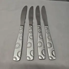 297273 Cambridge Set Of 4 Stainless Forks Hemisphere Pattern Frosted 9 Inch #3
