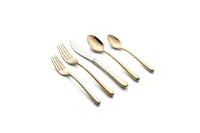 297520ds Cambridge 297520r Gold Mirror Samantha 20-piece Flatware Set Service For 4