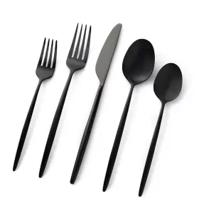 505120ckw12r Cambridge Silversmiths Gaze Matte Black 20-pc Flatware Set For 4 Brand New Nib
