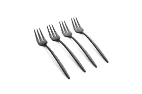 5051h3ckw44r Cambridge Black Satin Gaze Cocktail Forks Set Of 4