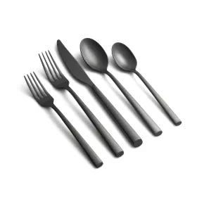 516620gzds Cambridge Toya Black Satin 20-piece Flatware Set