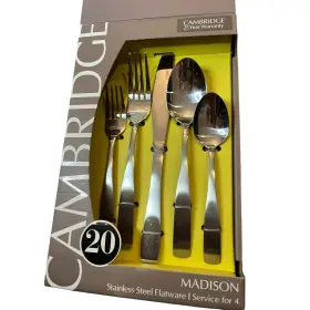 Cambridge 719978263200 Set Of 10 Pieces Stainless Steel Madison Satin Handle Flatware Cambridge 719978263200 Set Of 10 Pieces Stainless Steel Madison Satin Handle Flatware