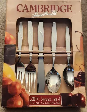 Cambridge 719978308208 Hilary Stainless Silverware Flatware 20 Piece Set Service For 4 New