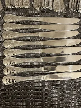 Cambridge 719978945168 Snowman Frost Christmas Flatware Silverware Service For 8 - 40 Pieces #2