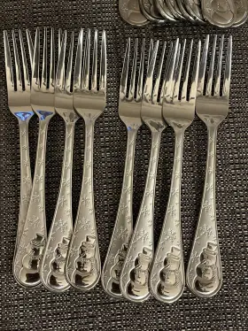 Cambridge 719978945168 Snowman Frost Christmas Flatware Silverware Service For 8 - 40 Pieces #3