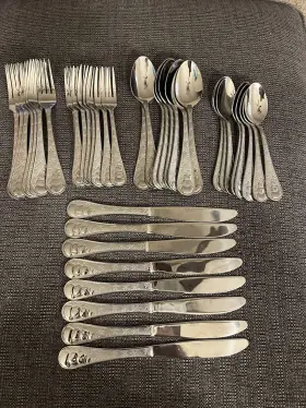 Cambridge 719978945168 Snowman Frost Christmas Flatware Silverware Service For 8 - 40 Pieces