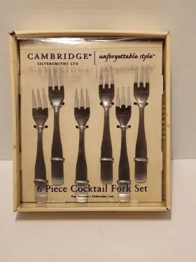 Cambridge 719978957345 Silversmiths Ltd 6 Piece Cocktail Fork Set New In Box
