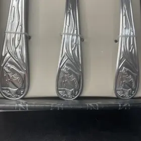 Cambridge 719978963803 - Bass Stainless 3 Pc Serving Set Fishing Rustic Cabin Nature Nwt