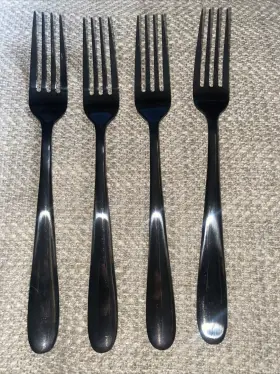 Cambridge 719978975073 20 Pc Service For 4 Stainless Steel Flatware Set Black Satin Bb With Tray #3