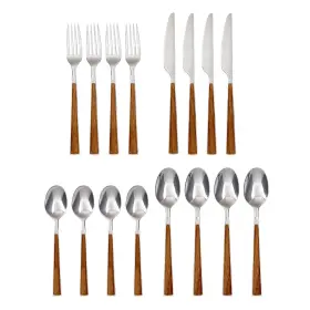 Cambridge 719978990397 Esben Beachwood Piece Flatware Set 16 Count