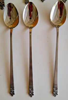 Cbs1 Cambridge 8 Iced Tea Spoons And 1 Serving Spoon Stainless Flatware Japan #2