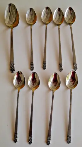 Cbs1 Cambridge 8 Iced Tea Spoons And 1 Serving Spoon Stainless Flatware Japan