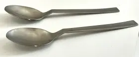 Cbs104 Cambridge Lot Of Two - 6-5/8 Inch Teaspoons Stainless China Satin Finish #3