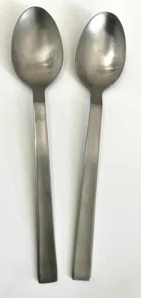 Cbs104 Cambridge Lot Of Two - 6-5/8 Inch Teaspoons Stainless China Satin Finish