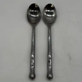 Cbs132 Cambridge Wavy Stainless Steel Flatware Lot Of 2 Teaspoons Replacement