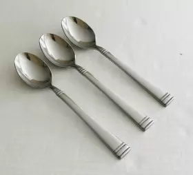 Cbs174 Cambridge Stainless China 3 Teaspoons Horizontal Bands Glossy
