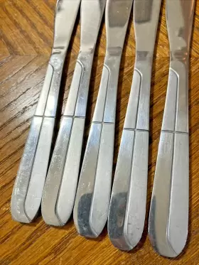 Cbs176 Cambridge Stainless Forks Spoon Knives Frosted Glossy Blocks Lot Of 12 #2
