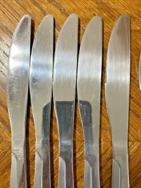 Cbs176 Cambridge Stainless Forks Spoon Knives Frosted Glossy Blocks Lot Of 12 #3