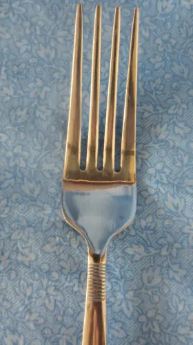 Cbs193 Cambridge 6 Stainless Steel Horizontal Lines Salad Forks Glossy