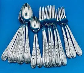 Cbs99 Cambridge 17 Pcs Leaves Plant Stainless Flatware Silverware Hard To Find