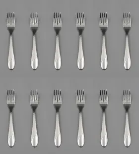 Sfx12 Cambridge Cbssws/sfx12 Stainless Flatware - Swirl Sand Salad Forks Set Of Twelve New