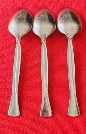 Cbs17 Cambridge Silver 6 Stainless Twist Handle Glossy Silverware Flatware Spoons #3