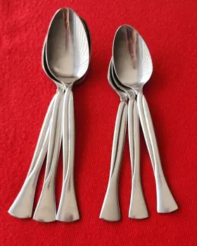 Cbs17 Cambridge Silver 6 Stainless Twist Handle Glossy Silverware Flatware Spoons