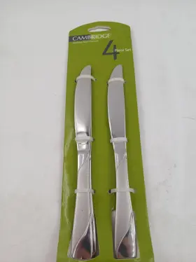 326f8hcg05 Cambridge Silversmiths Item#326f8hcg05 Dinner Knives 4 Piece Set Stainless Steel Swirl Sand New