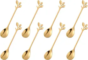 Camdea 445041827828 Dcieiosul Gold Plated Stainless Steel Mini Coffee Espresso Spoon Tableware Flat