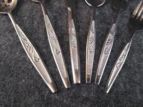 Cascas1 Carlton Vintage Stainless Solid And Slotted Serving Spoons Misc Flatware 6 Piece #2