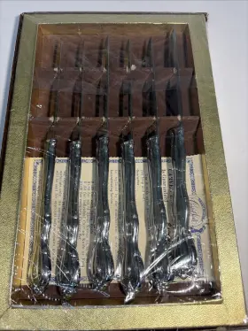 198-p Carvel Hall Set Of 6 Stainless Steel Steak Knives In Case Gloucester Knife 8.5 Inch