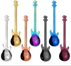 Cemont 313094246224 Spoons 7-piece Set Stainless Steel Guitar-shaped Spoon Coffee Tea Cr