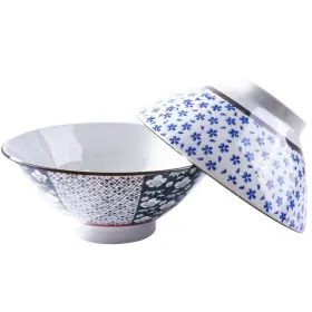 Cerficer 414740851839 7.5 Inch Japanese Ramen Bowls Set Of 2 For Cereal Soup Pho Udon Noodle Style 1