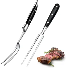Chengu-fork-41 Chengu 2 Pieces Carving Fork For Meat 12 Inch Kitchen Stainless Steel Black