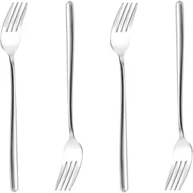 Chenshuo 730759221066 Long Handle Dinner Forks Stainless Steel Round Forkskorean