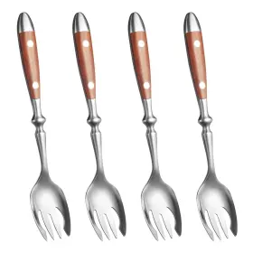 Cherhome 768531695712 Metal Sporks Set Of 4 Premium Stainless Steel 18/8 Salad Spoons With Comfortable