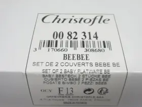 0082314 Christofle Beebee Silver Plated 2-piece Kids Flatware Set #0082314 Brand Nib Fs