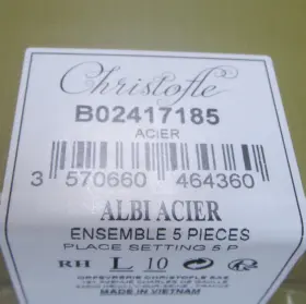 2417185 Christofle Albi Acier Stainless 5-pc Place Setting #2417185 Brand Nib Save F/s