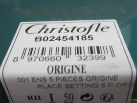 2454185 Christofle Origine Stainless 5-pc Place Setting #2454185 Brand Nib Save F/sh